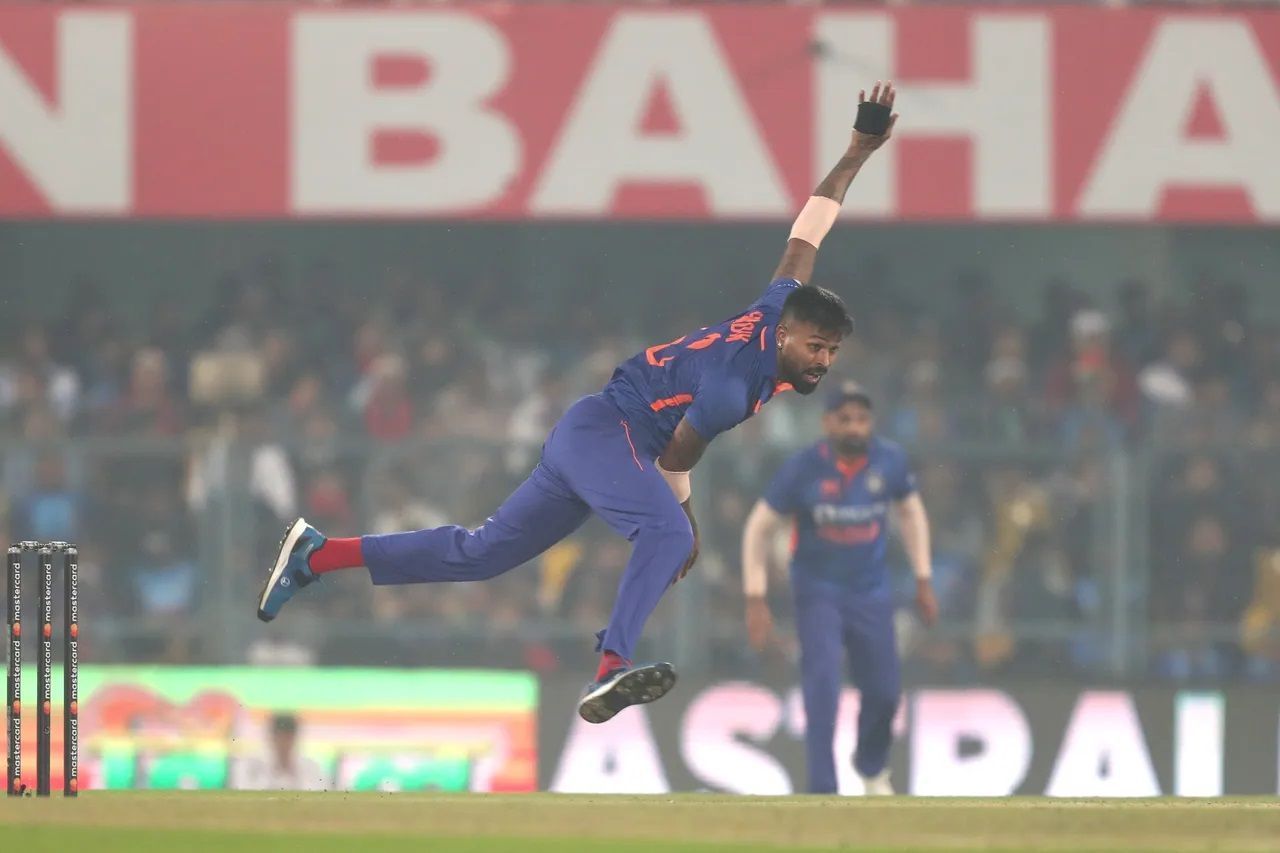 Hardik Pandya bowled a total of 11 overs in the first two ODIs. [P/C: BCCI]