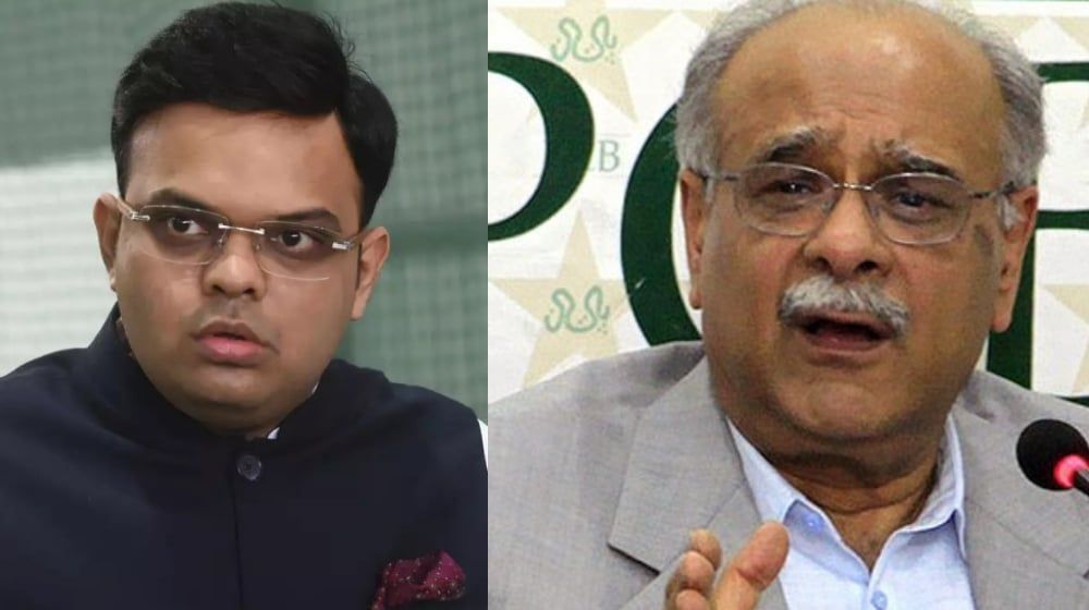 BCCI secretary Jay Shah (left) and PCB chairman Najam Sethi (right)