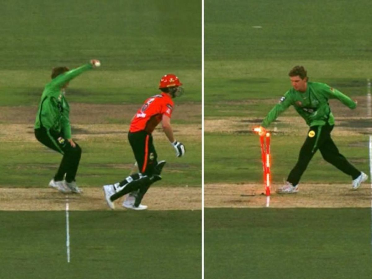 Melbourne Stars captain Adam Zampa attempted to run out Tom Rogers at the non-striker's end.