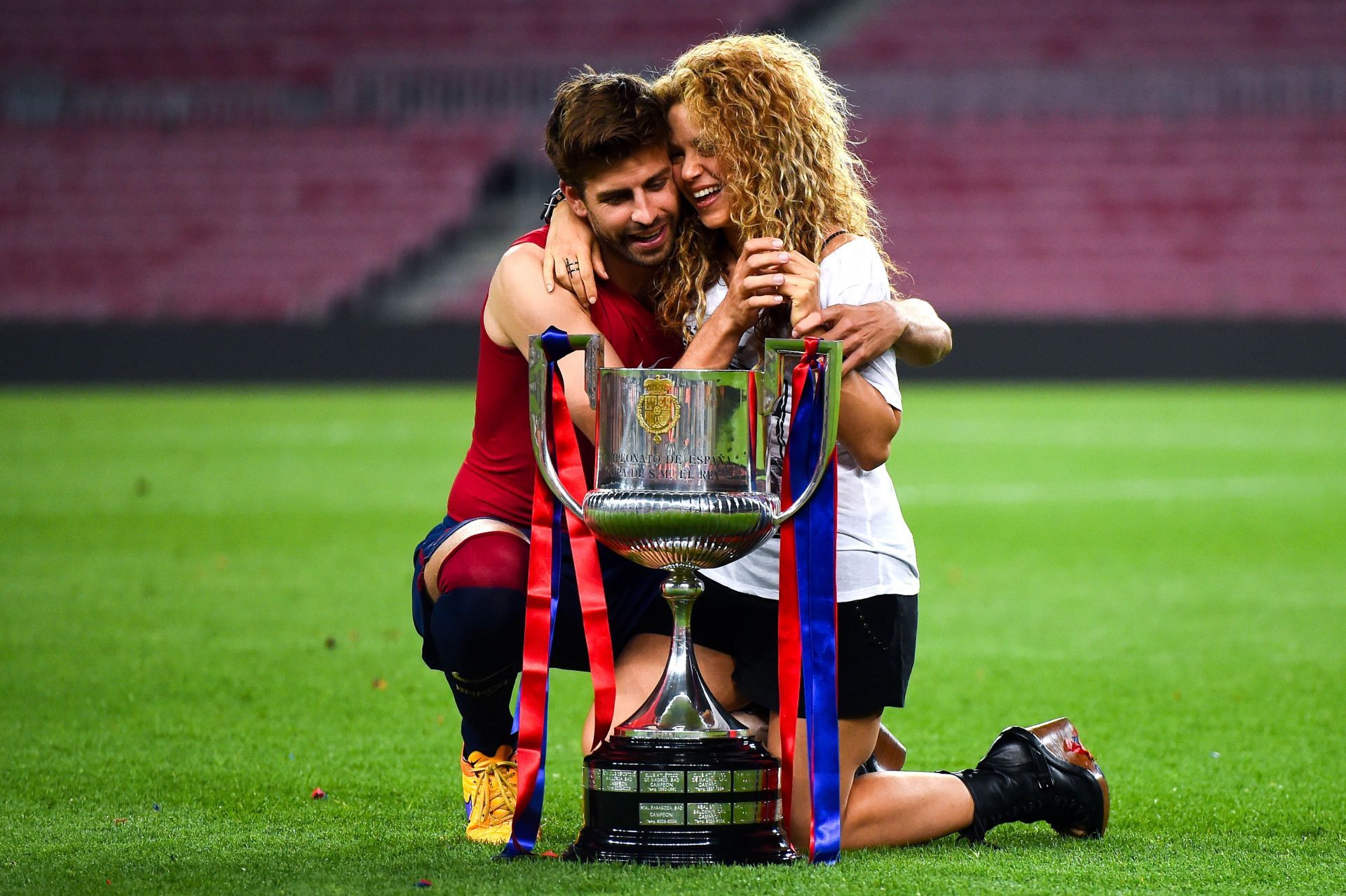 Pique with his former partner- Copa del Rey Final