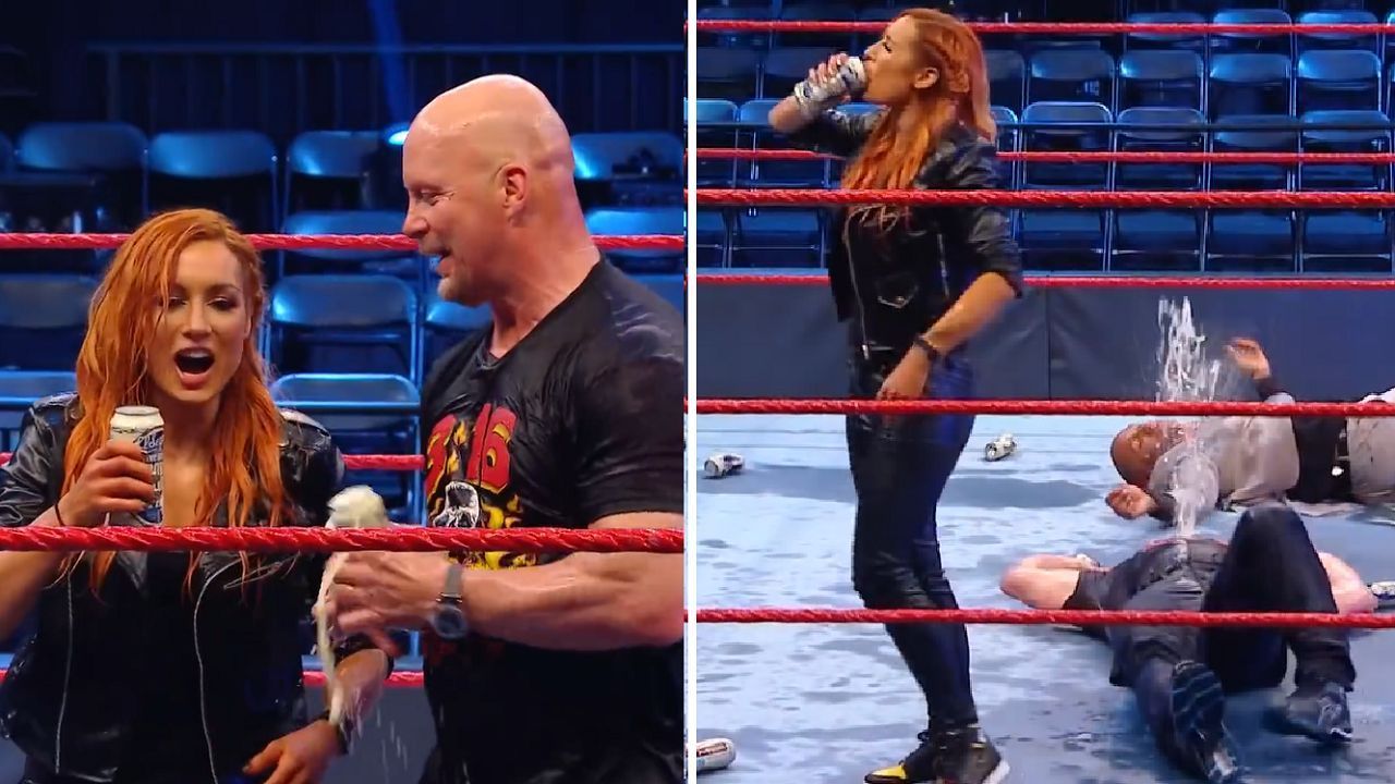 The Man celebrated with The Rattlesnake after RAW went off the air