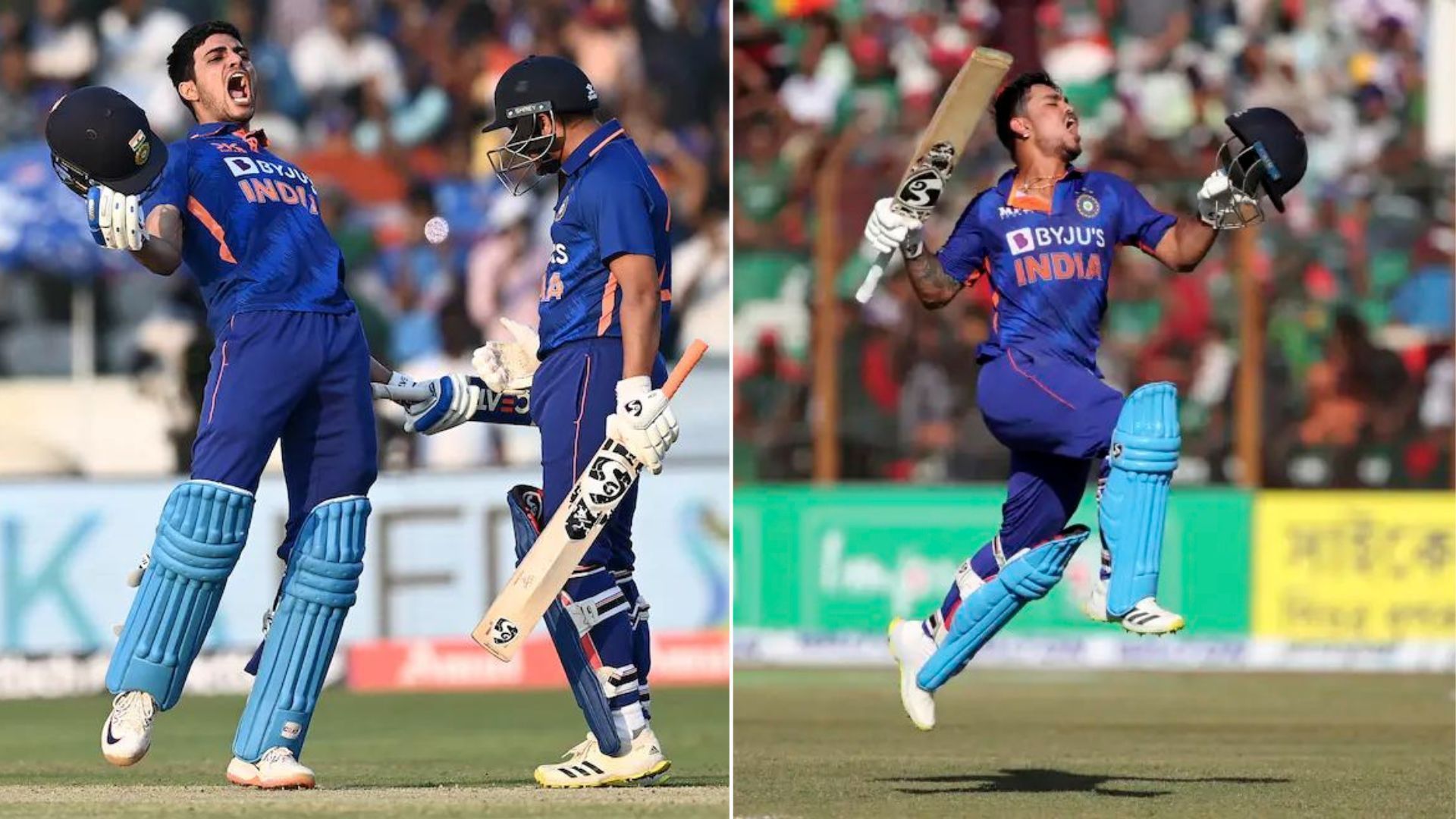 Shubman Gill (L) and Ishan Kishan have both smashed double hundreds for India of late. (P.C.:Twitter)