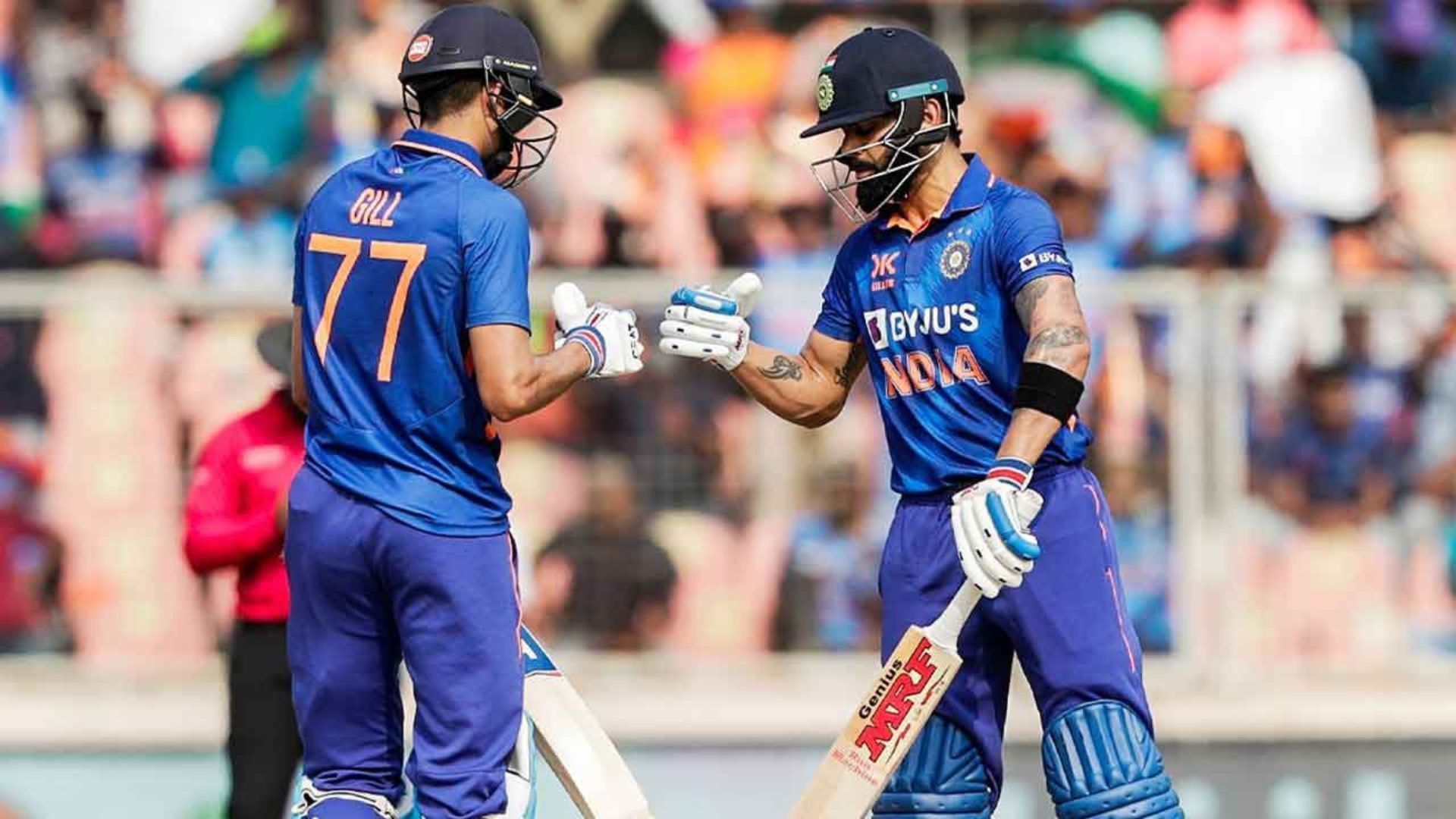 Many Indian fans believe Shubman Gill (L) will have a legacy like Virat Kohli in ODI cricket. (P.C.:Twitter)