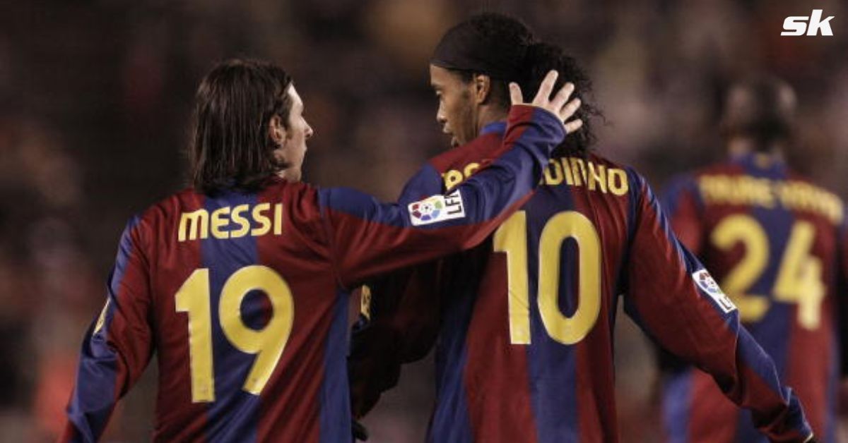Lionel Messi and Ronaldinho          