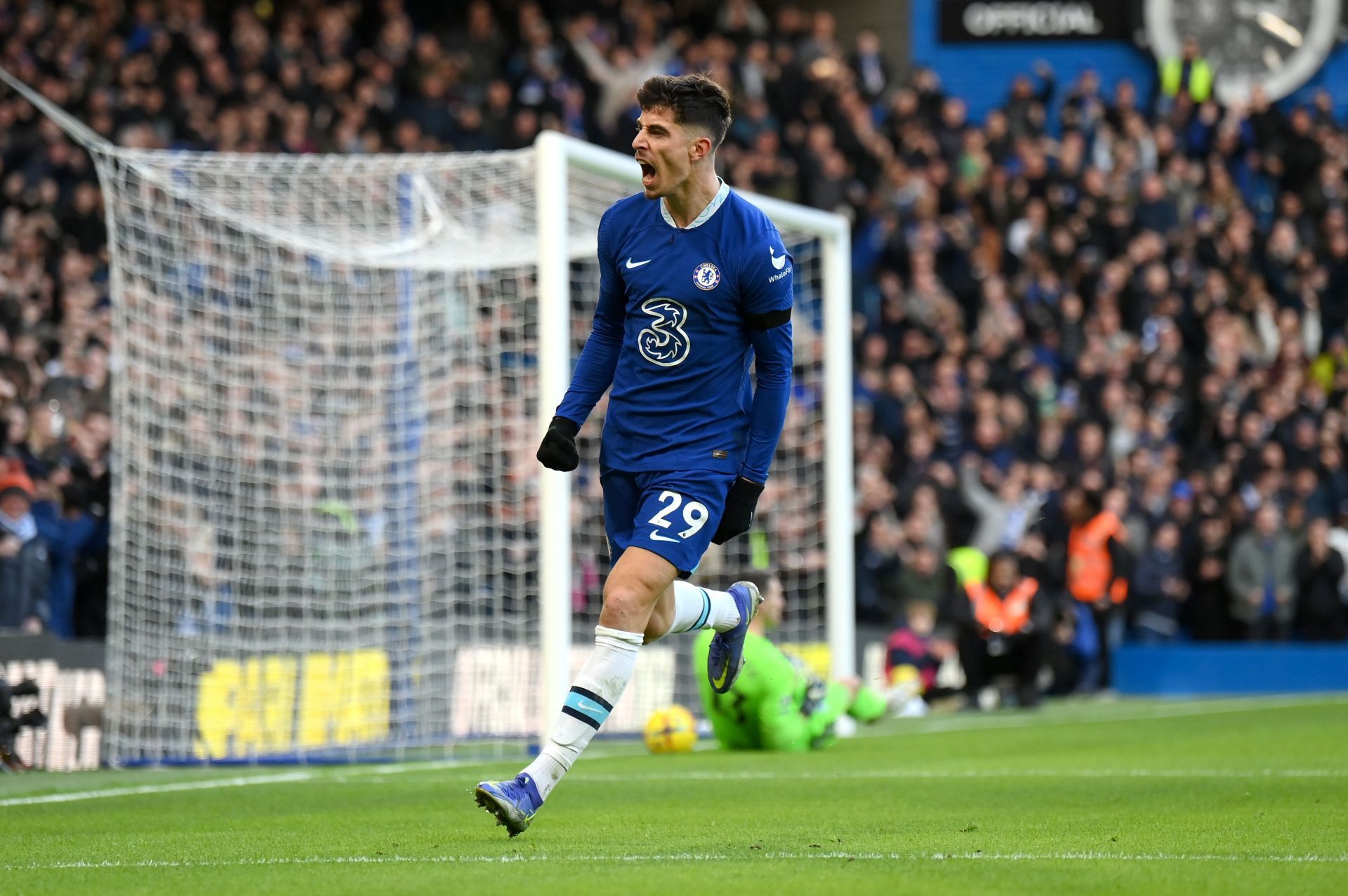 Kai Havertz celebrates his goal against Crystal Palace