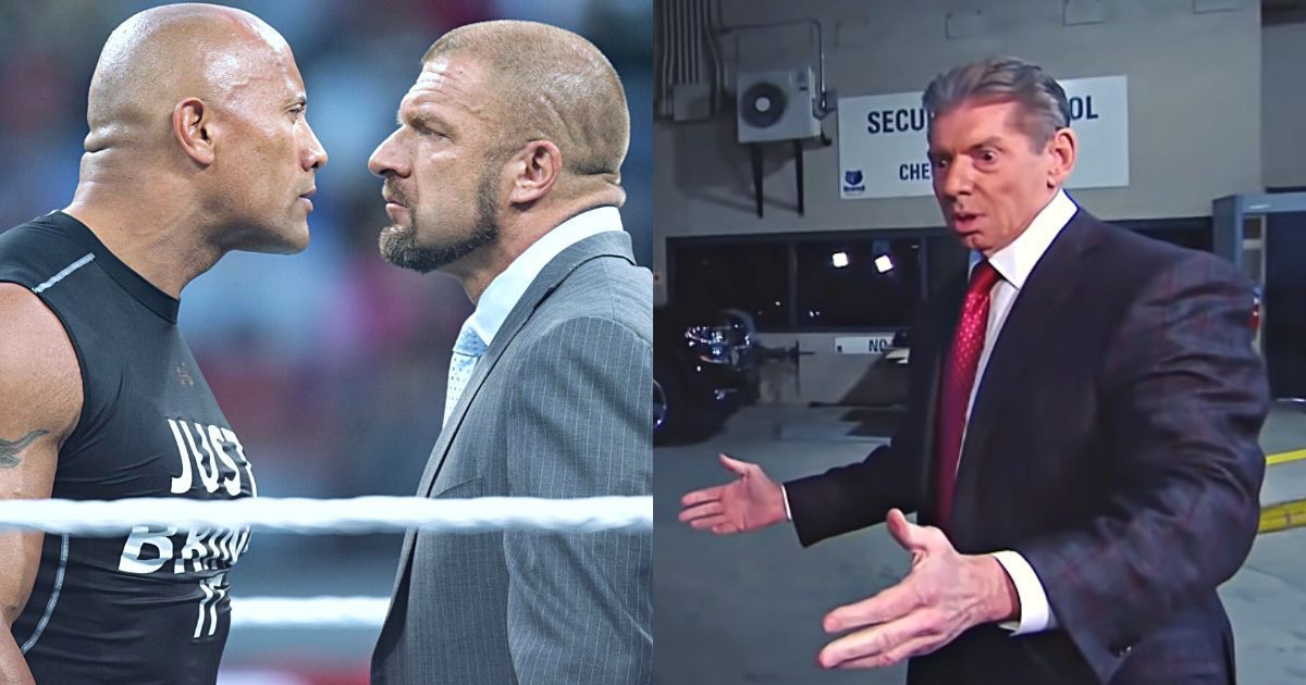 The Rock, Triple H, and Vince McMahon.