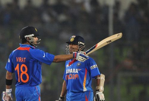 Virat Kohli and Sachin Tendulkar have scored a combined tally of 93 ODI hundreds