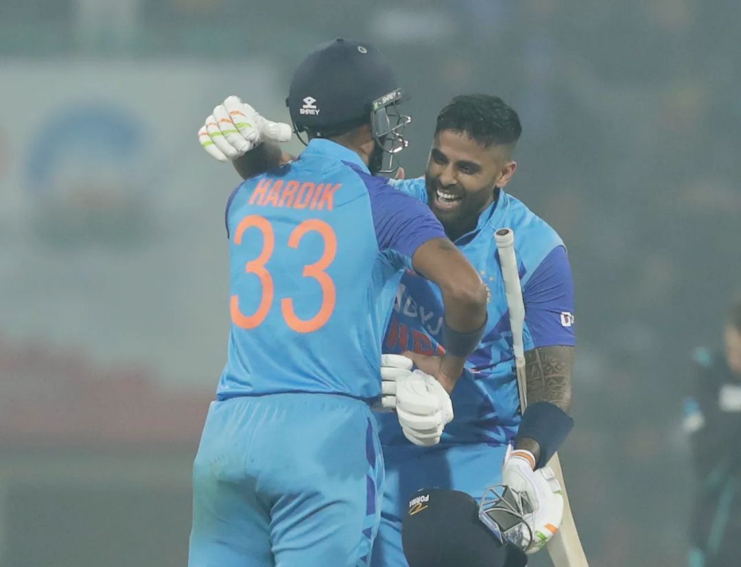 Suryakumar Yadav and Hardik Pandya remained unbeaten till the end vs New Zealand in the second T20I [Pic Credit: BCCI]