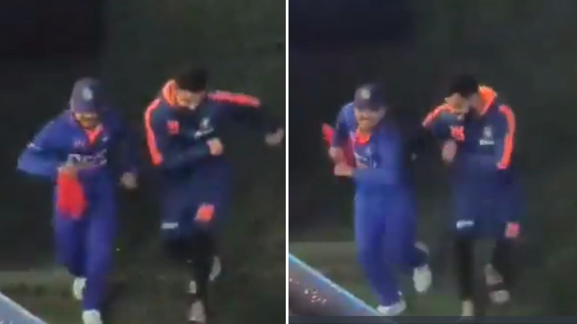 Snippets from the viral video capturing Ishan Kishan and Virat Kohli