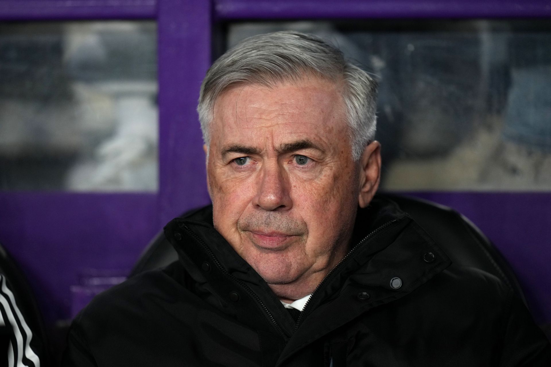 Carlo Ancelotti looks on during a La Liga encounter