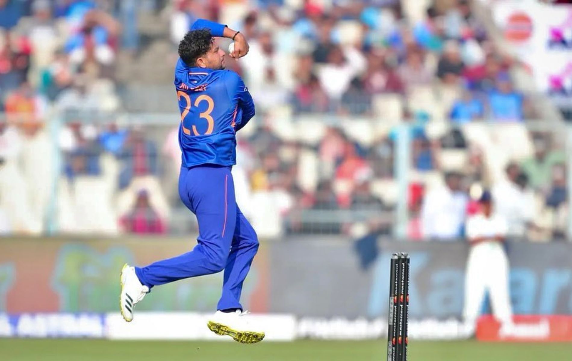 Kuldeep Yadav in action. (Pic: Twitter)