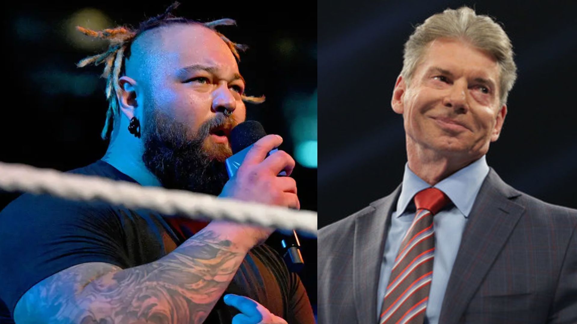 Bray Wyatt (left); Vince McMahon (right)