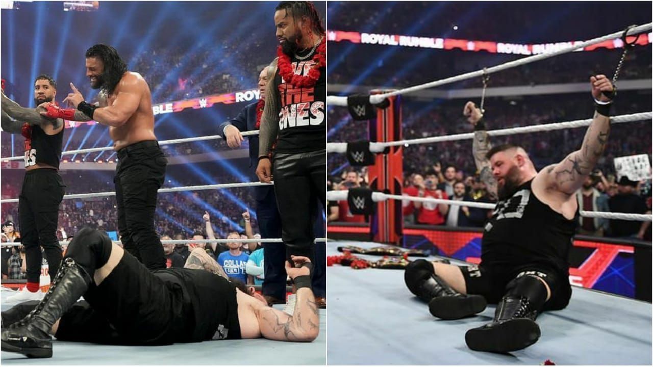 Kevin Owens was laid out by The Bloodline at WWE Royal Rumble!