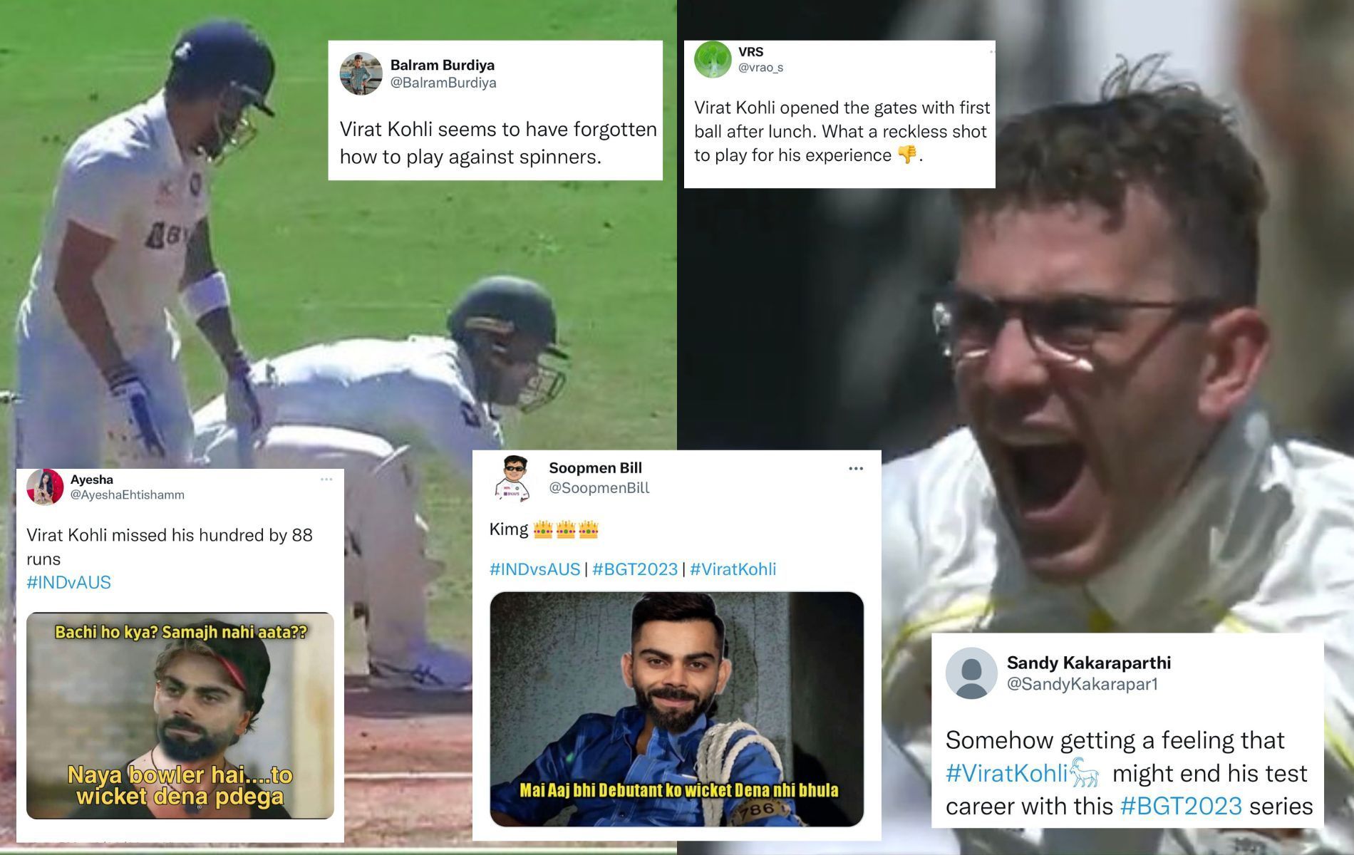 Virat Kohli has struggled for form in Tests lately. (Pics: Twitter)