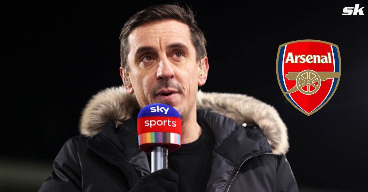 Neville reacts to comment from a Gunners fan