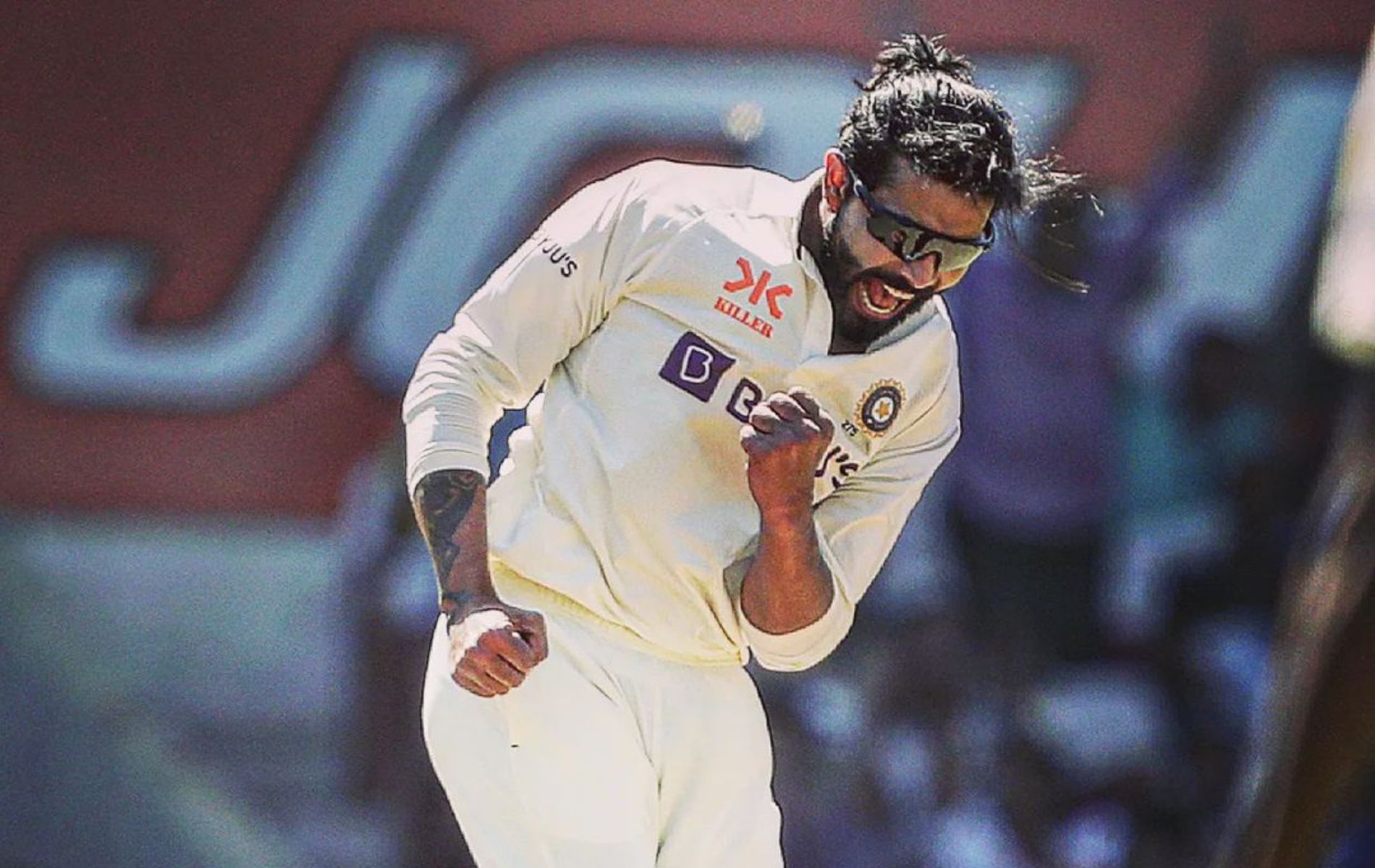 Ravindra Jadeja was the pick of the Indian bowlers on Day 1. (Pic: Twitter)