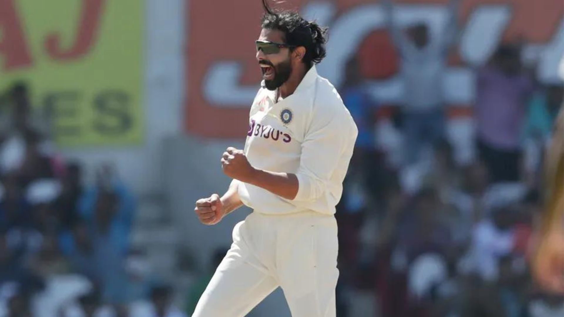 Ravindra Jadeja in action during Nagpur Test (P.C.:BCCI)