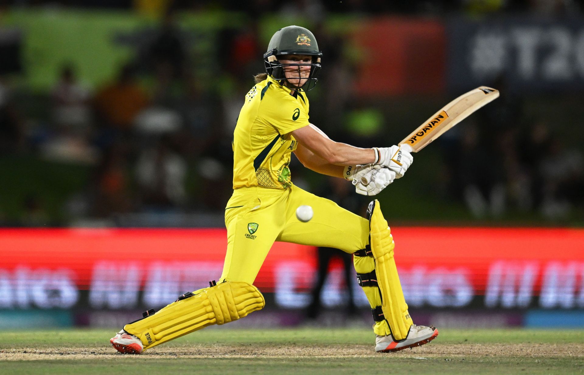 Ellyse Perry of Australia plays a shot during the ICC Women&#039;s T20 World Cup group A match between Australia and New Zealand. Pic: Getty Images