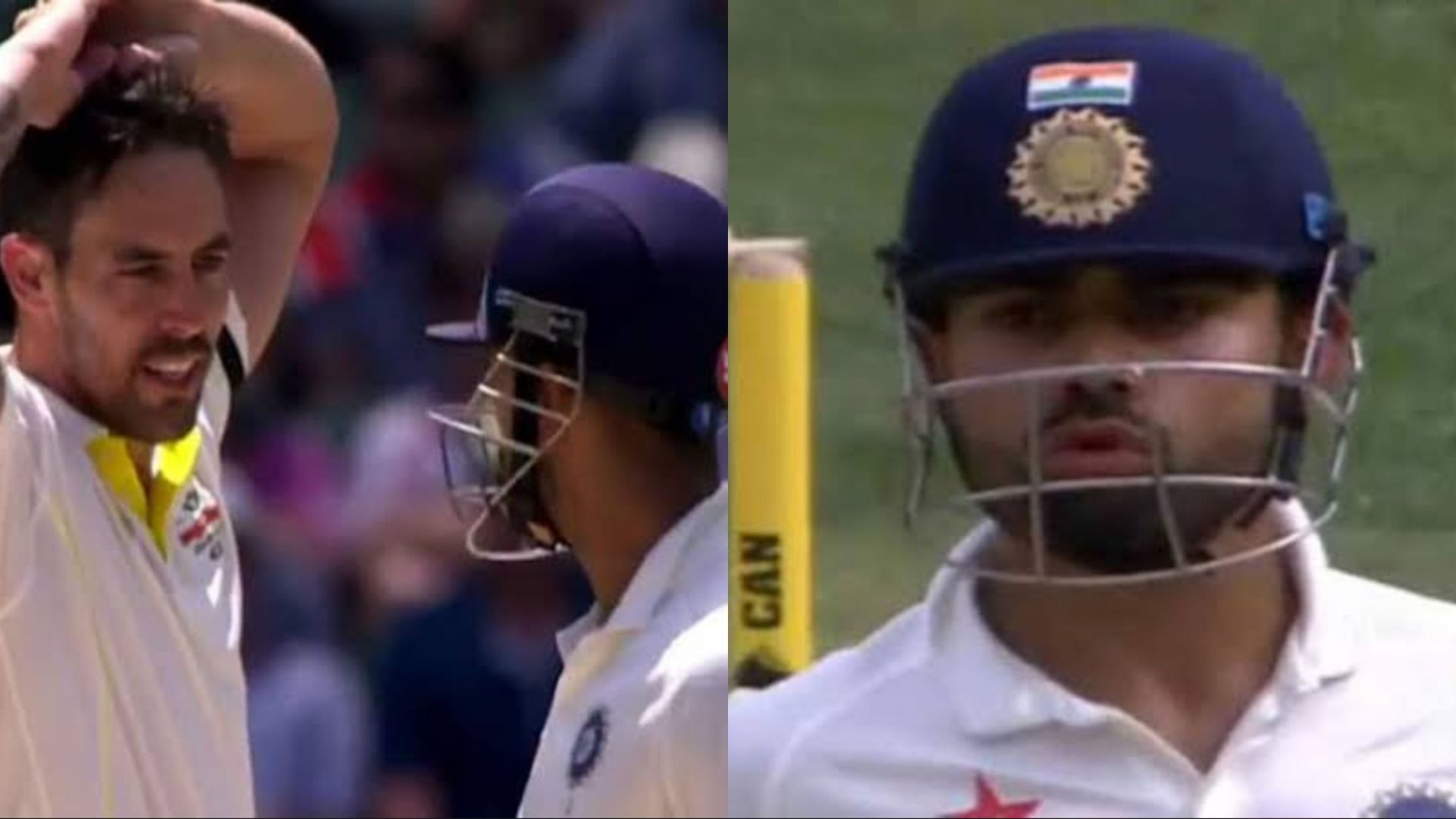 Virat Kohli had a great battle with Mitchell Johnson (Image: Twitter)