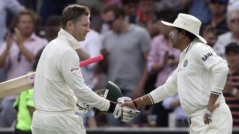 Michael Clarke(left) got the better of Sachin Tendulkar(right) early in his ODI career.