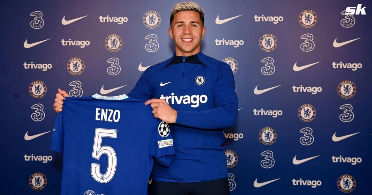 Enzo Fernandez in Chelsea colors