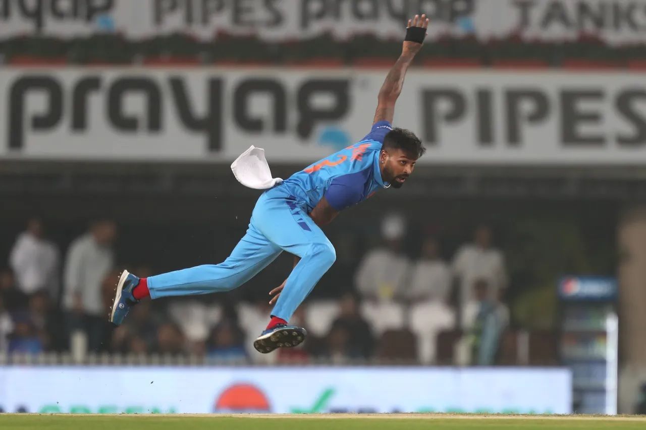 Hardik Pandya operated with the new ball in all three T20Is against New Zealand. [P/C: BCCI]