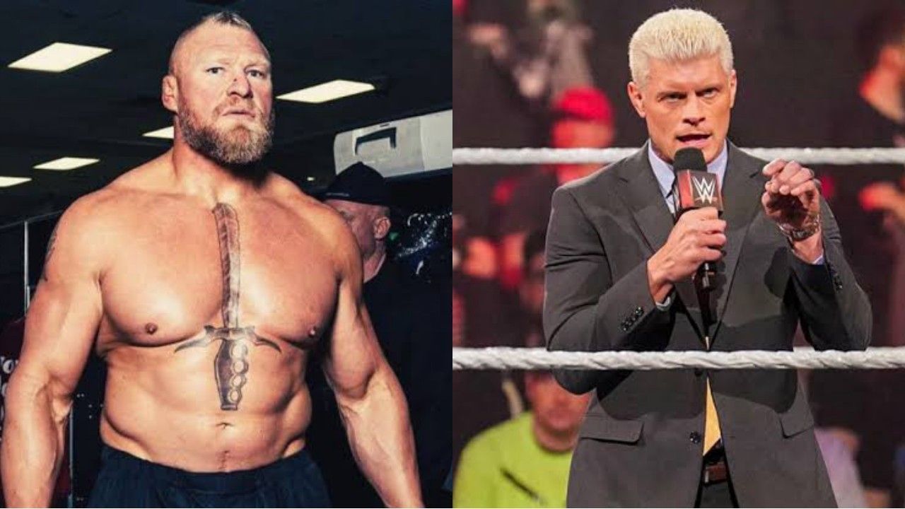 WWE सुपरस्टार्स ब्रॉक लैसनर और कोडी रोड्स 