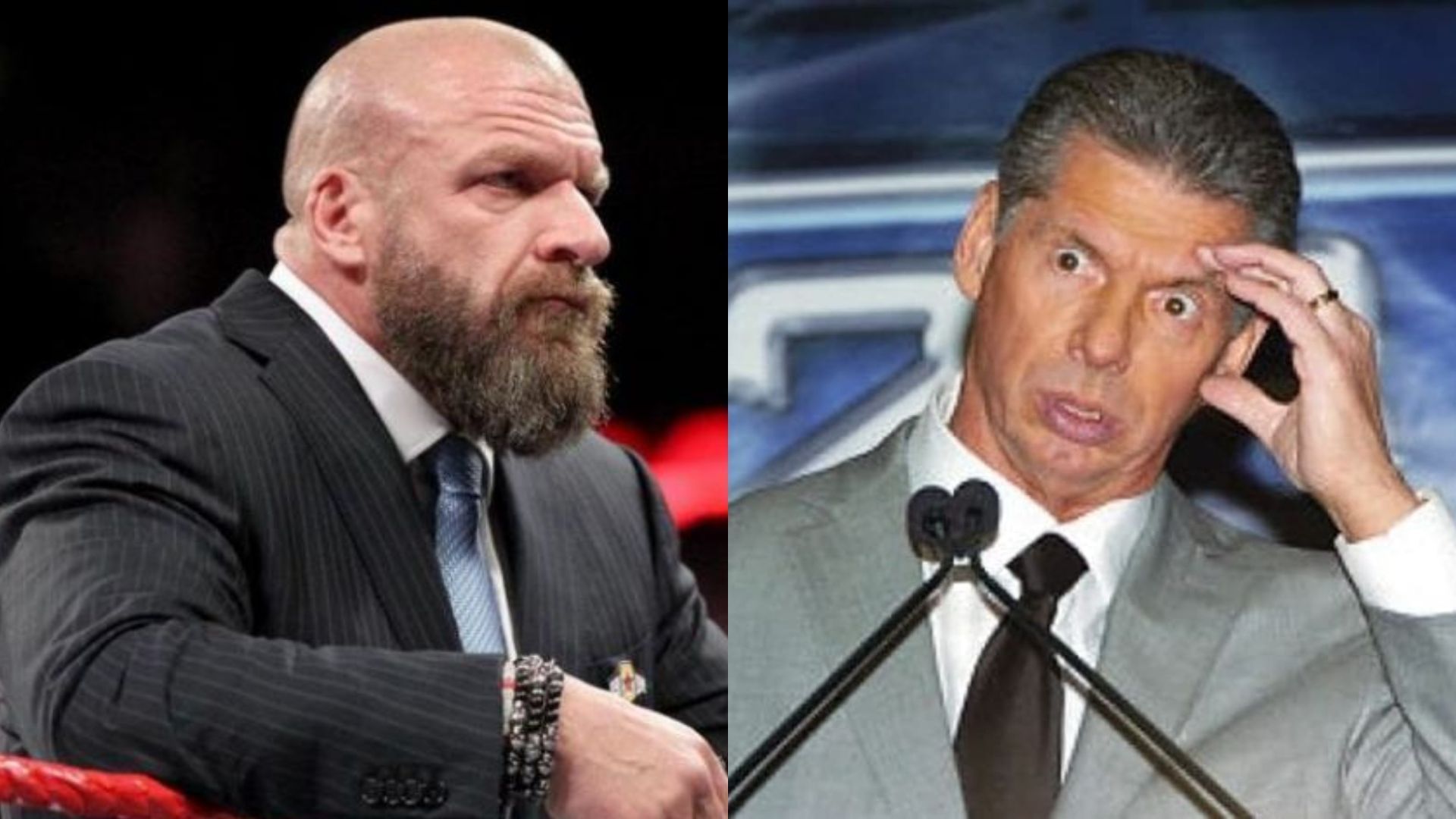Chief Content Officer Triple H (left) and Majority Owner + Executive Chairman of the Board Vince McMahon (right)
