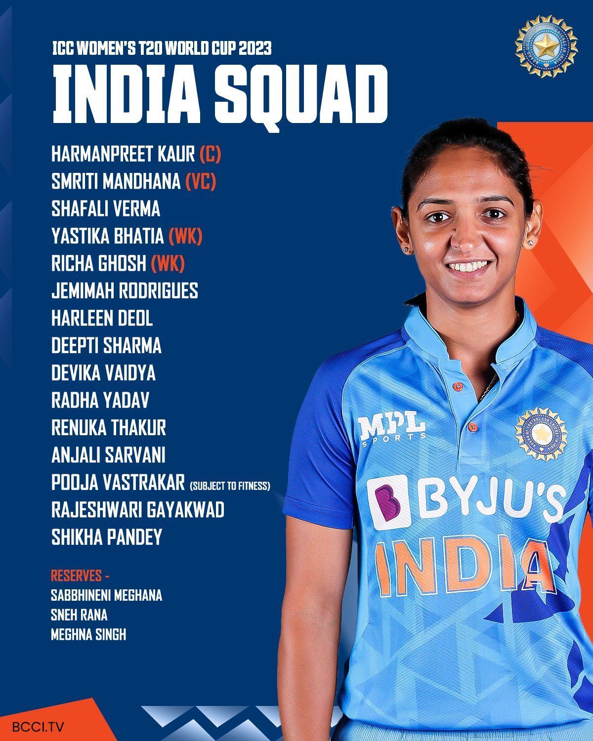 India Womens T20 World Cup Squad 2023