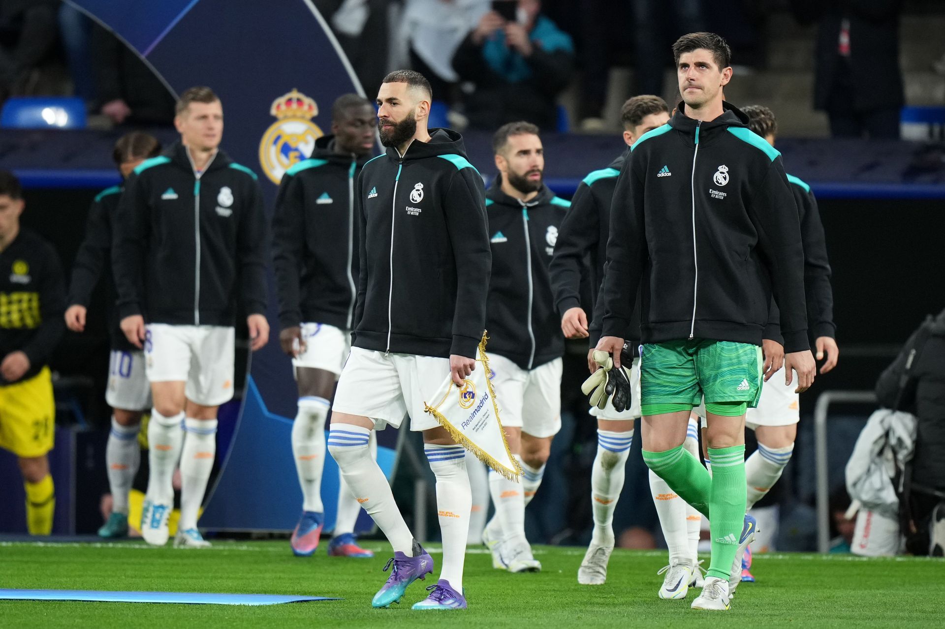 Karim Benzema (left) and Thibaut Courtois (right) are ruled out of the FIFA Club World Cup.