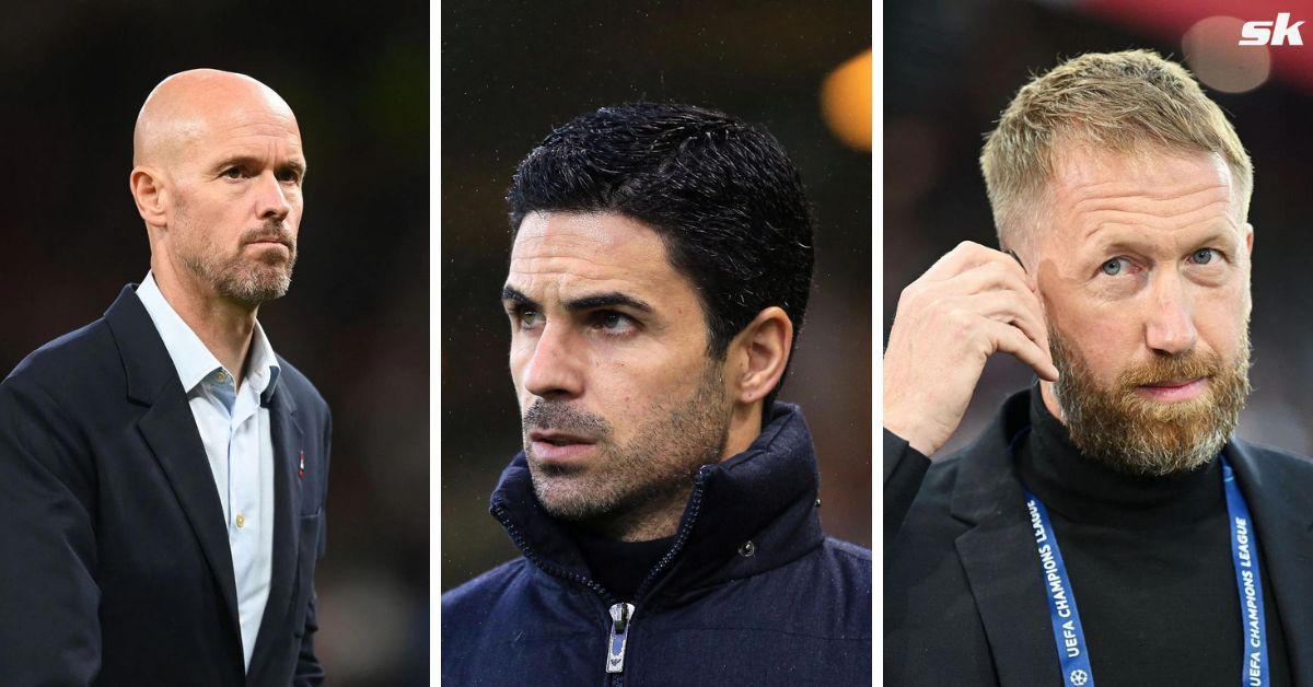 EPL managers Erik ten Hag, Mikel Arteta and Graham Potter