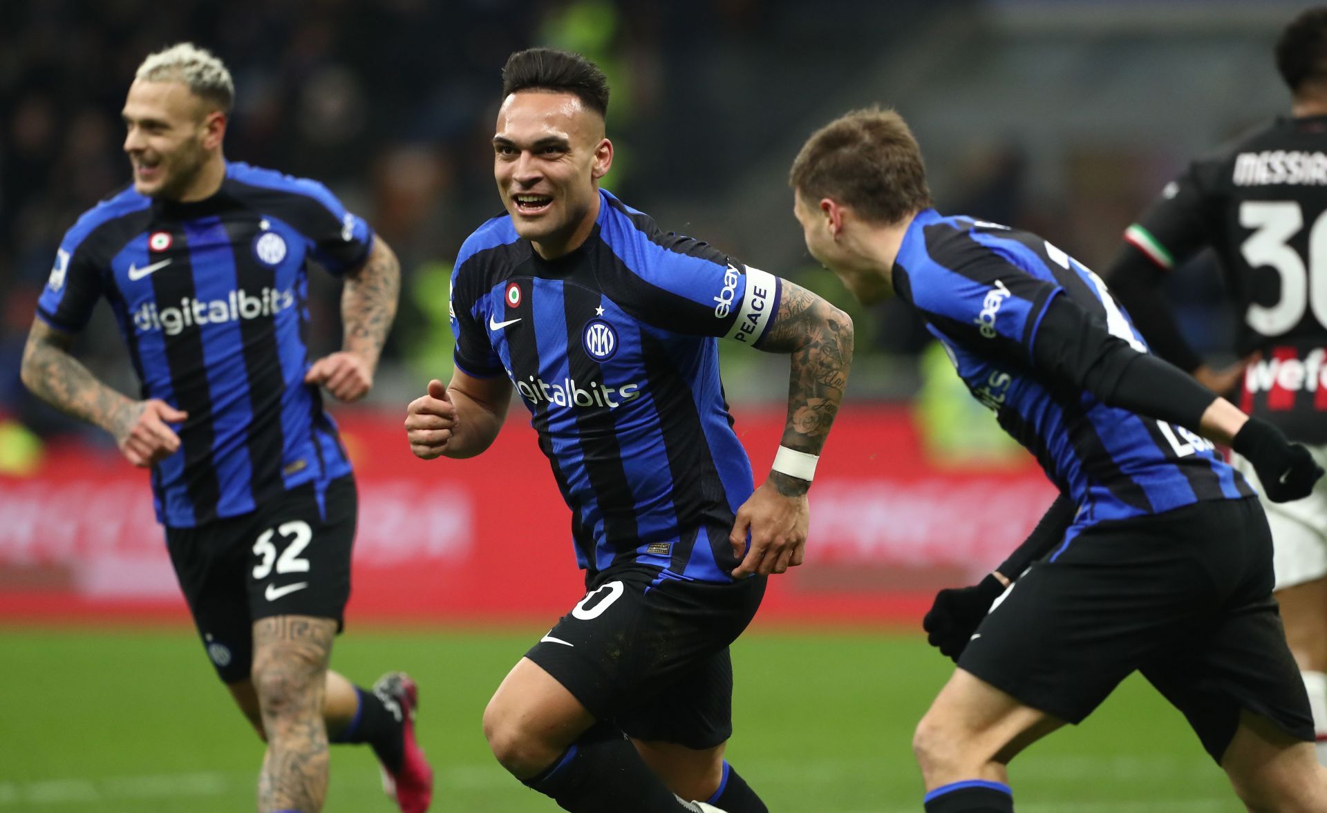 Lautaro Martinez (centre) has been sensational for Inter Milan this season,