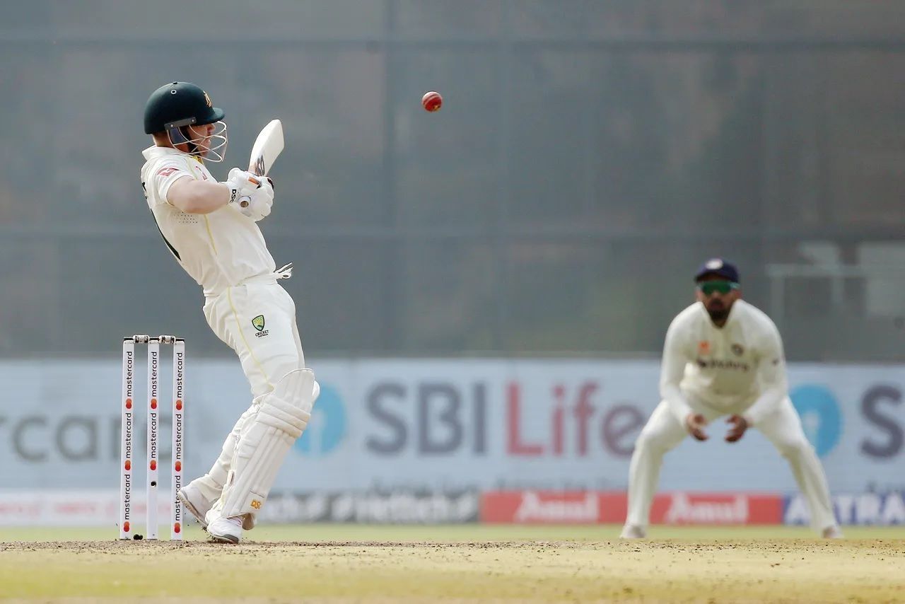 David Warner was struck a blow on his arm by a Mohammed Siraj delivery. [P/C: BCCI]