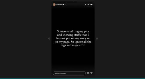 A screenshot of Prithvi Shaw's Instagram story