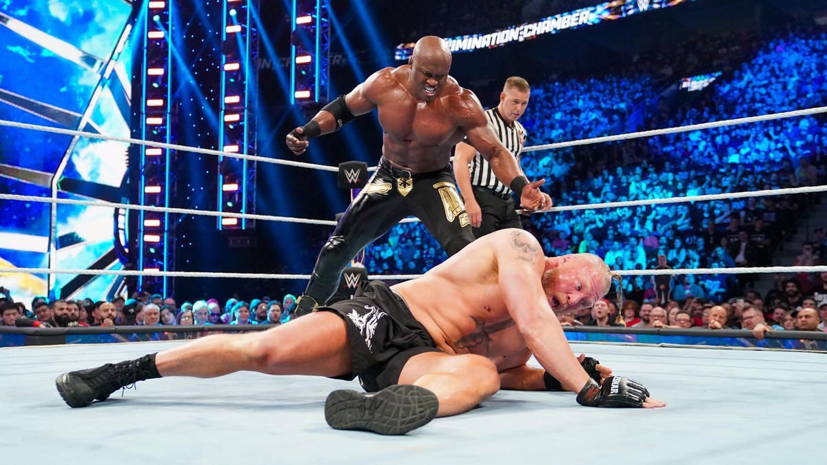 Bobby Lashley and Brock Lesnar went to war at Elimination Chamber