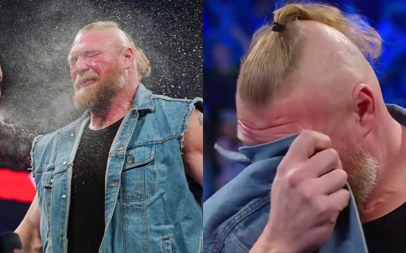 WWE legend spat drink in Brock Lesnar