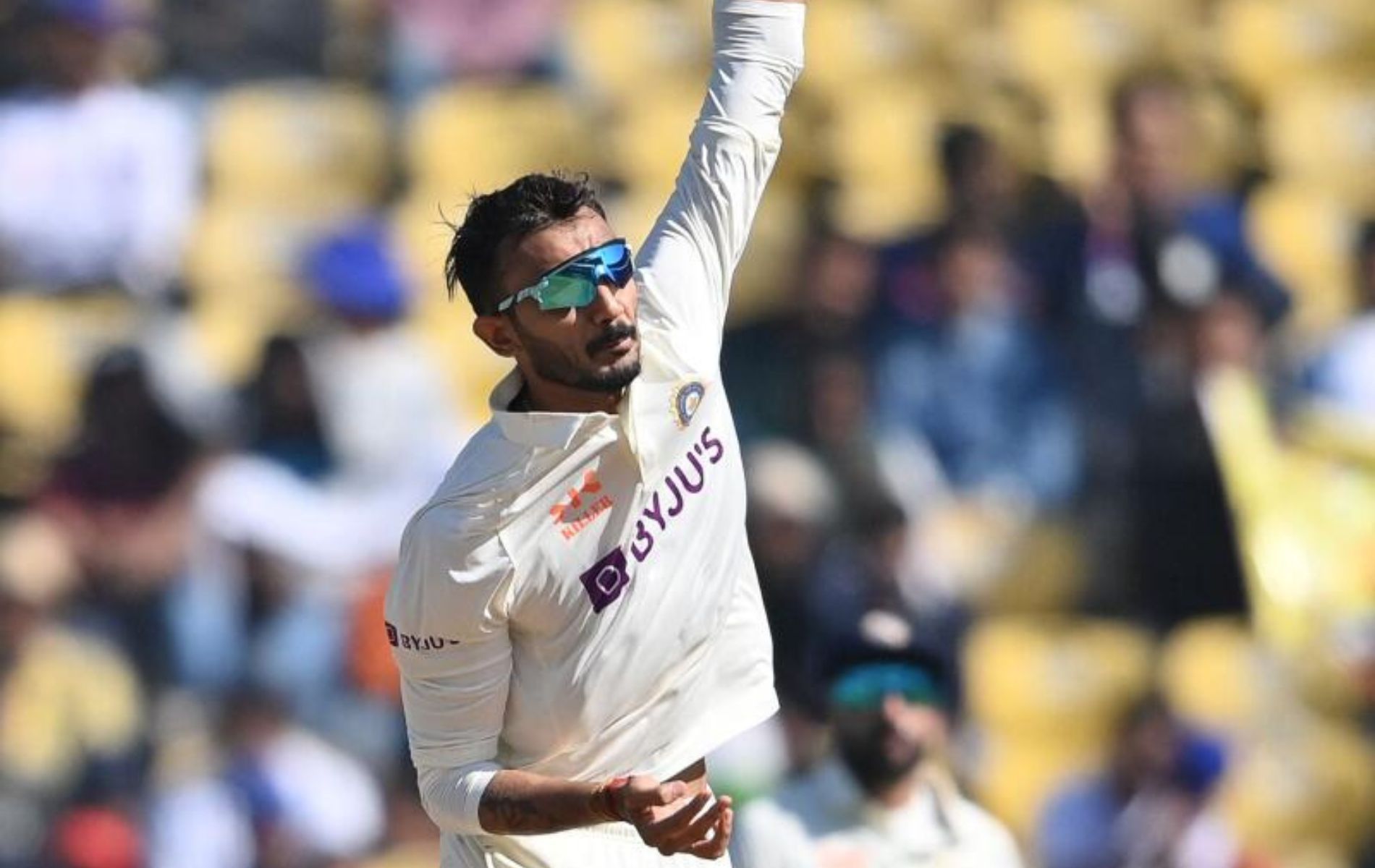 Axar Patel in action. (Pic: Twitter)