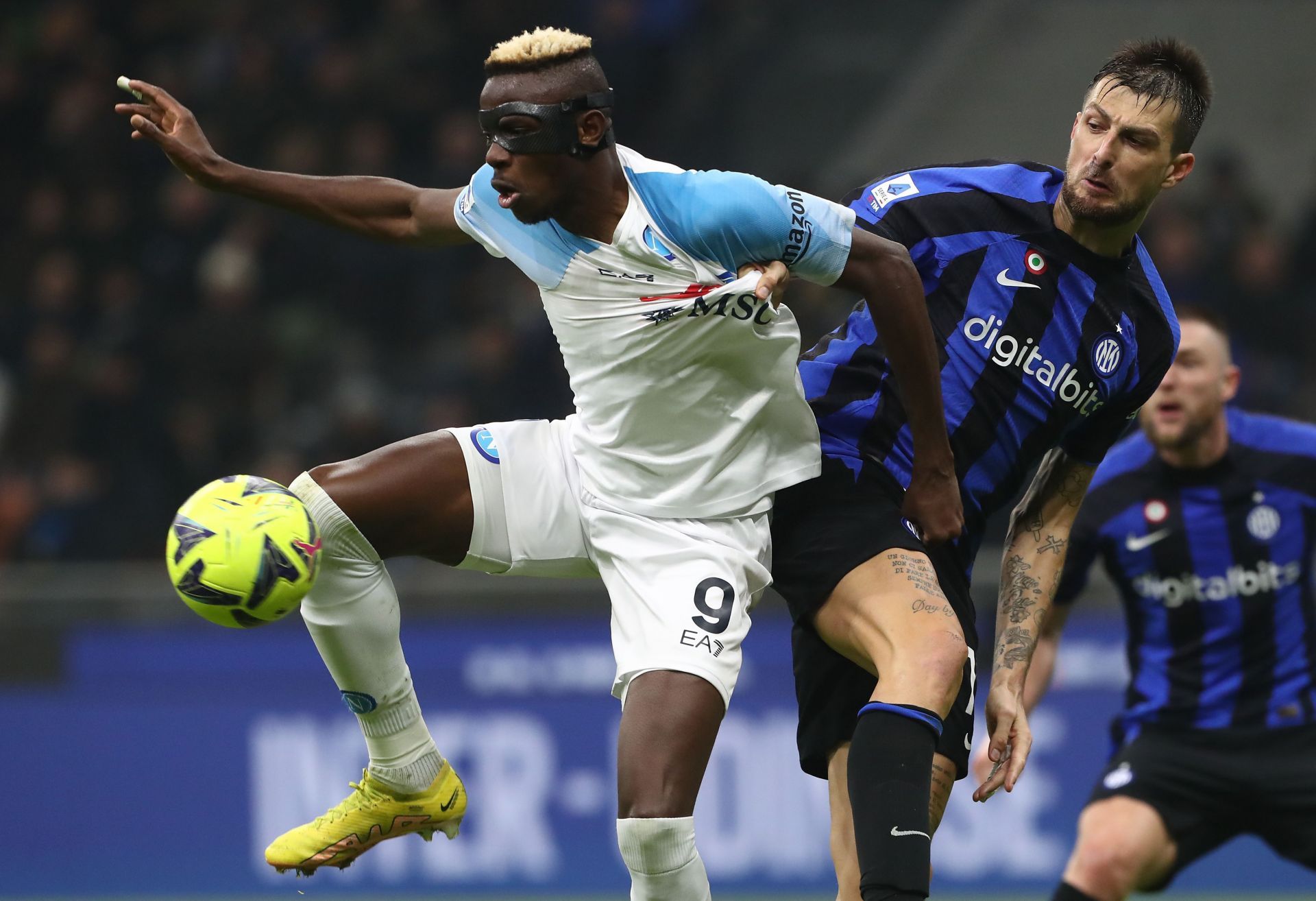 Victor Osimhen (left) is wanted at the Santiago Bernabeu.