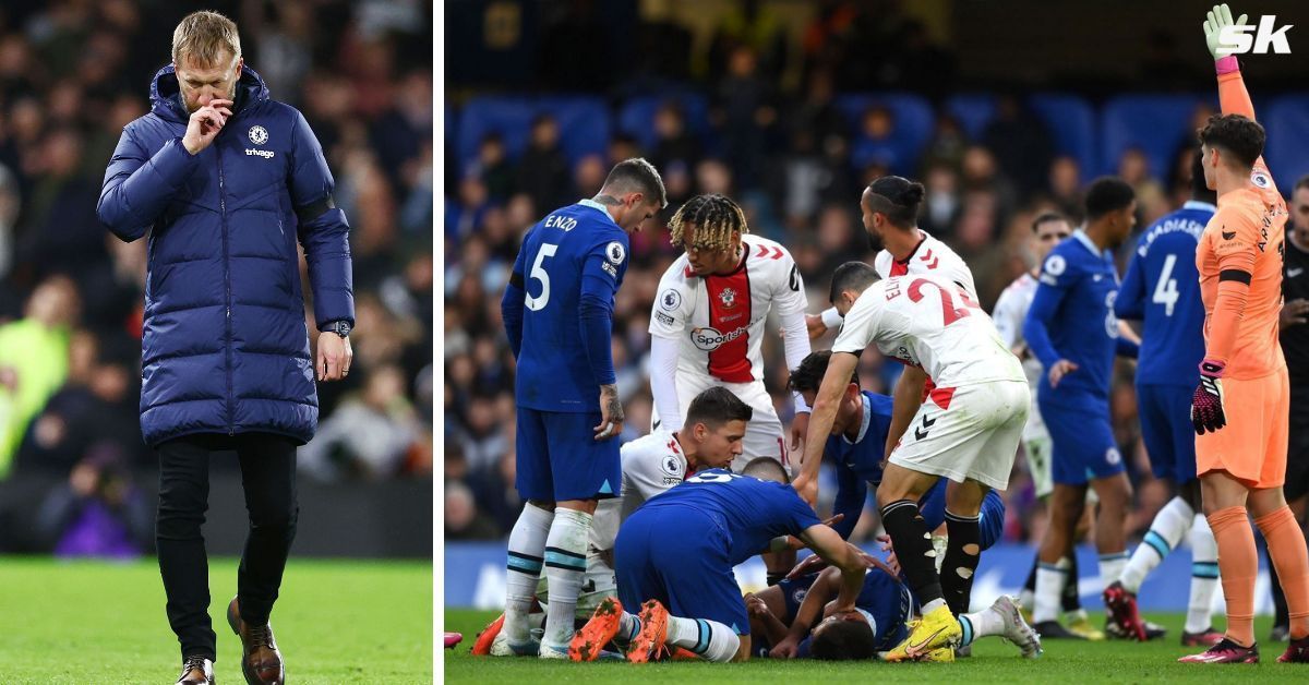 Graham Potter confirms Azpilicueta was taken to hospital.