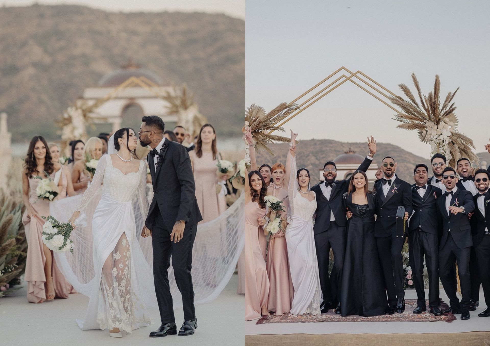 Hardik Pandya and his wife Nata&scaron;a Stanković exchanged wedding vows again on Tuesday, February 14 (Picture Credits: Twitter/Hardik Pandya).