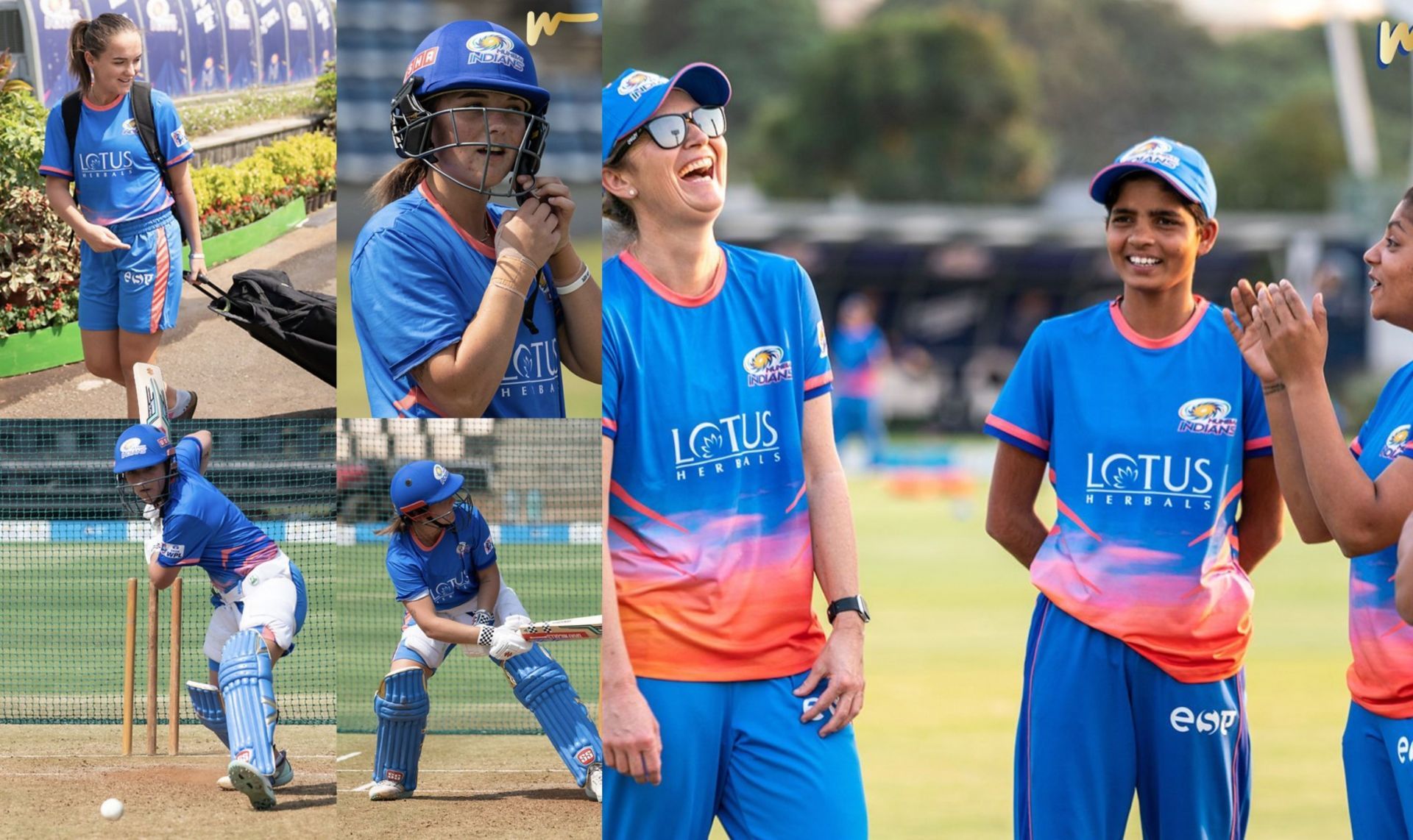 MI players in the nets. (PC: Mumbai Indians Twitter)