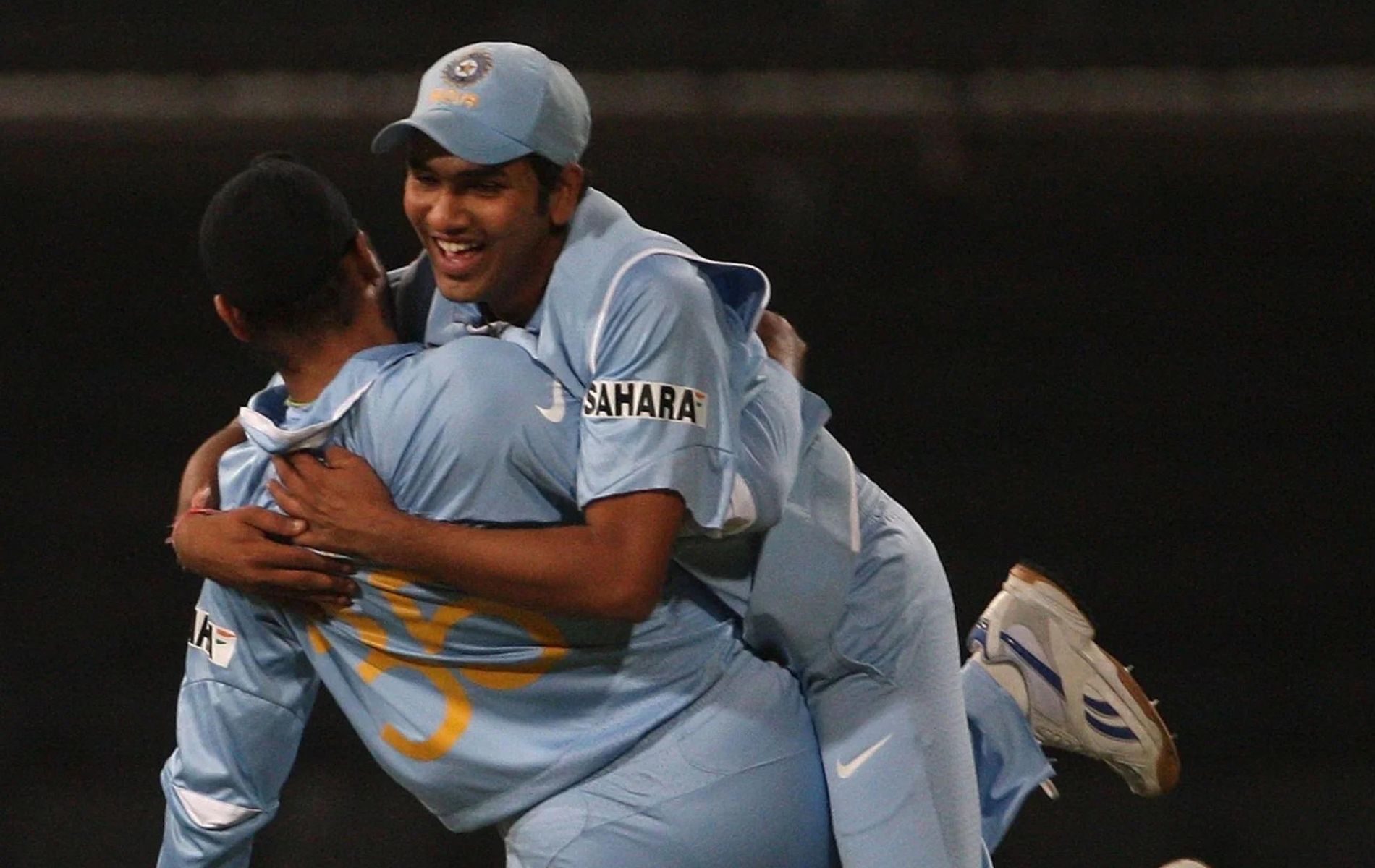 Harbhajan Singh (L) with Rohit Sharma. (Pic: Getty)