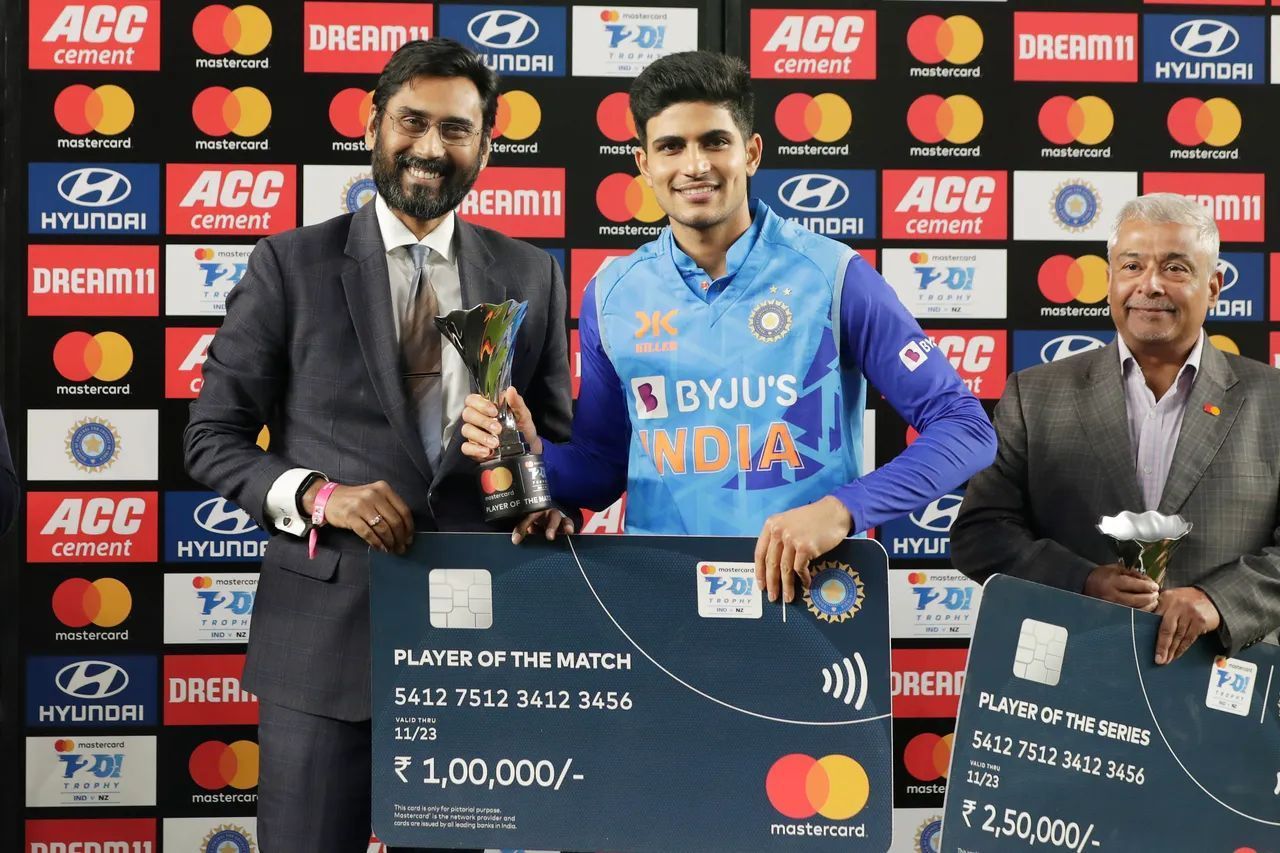 Shubman Gill was chosen as the Player of the Match for his enterprising knock. [P/C: BCCI]