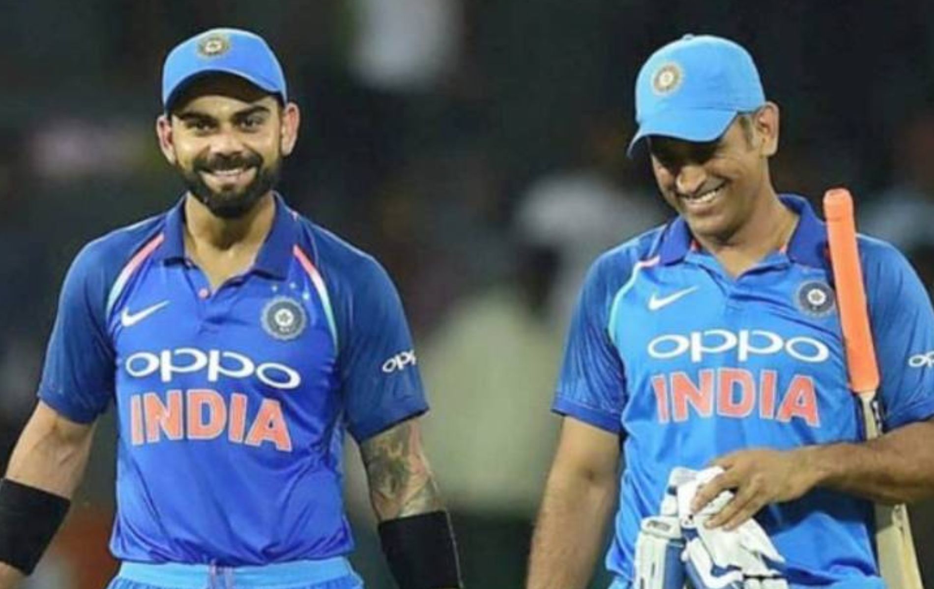 Virat Kohli (L) with MS Dhoni (R). (Pic: Twitter)