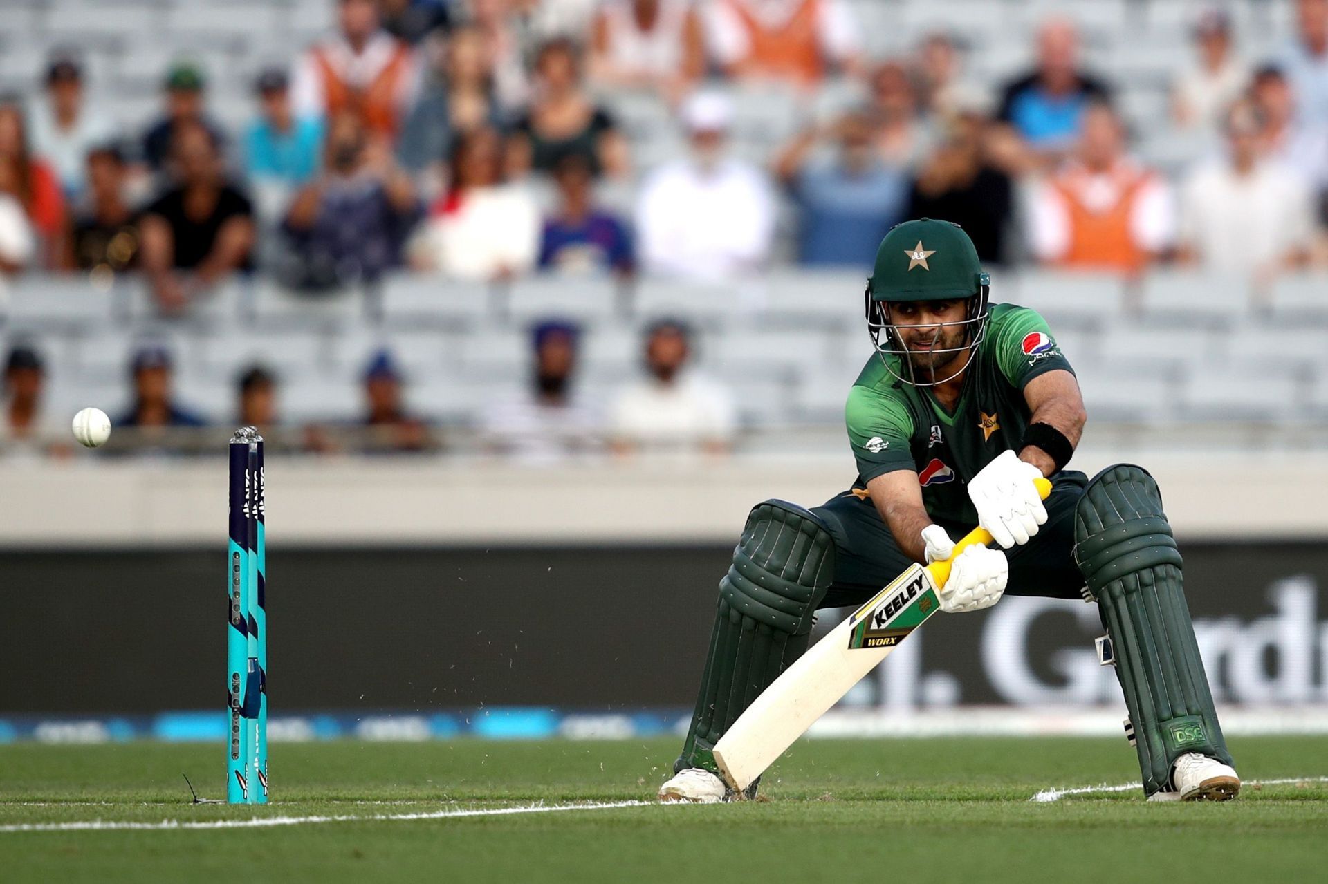 Pakistan batter Ahmed Shehzad during a T20I against New Zealand. Pic: Getty Images