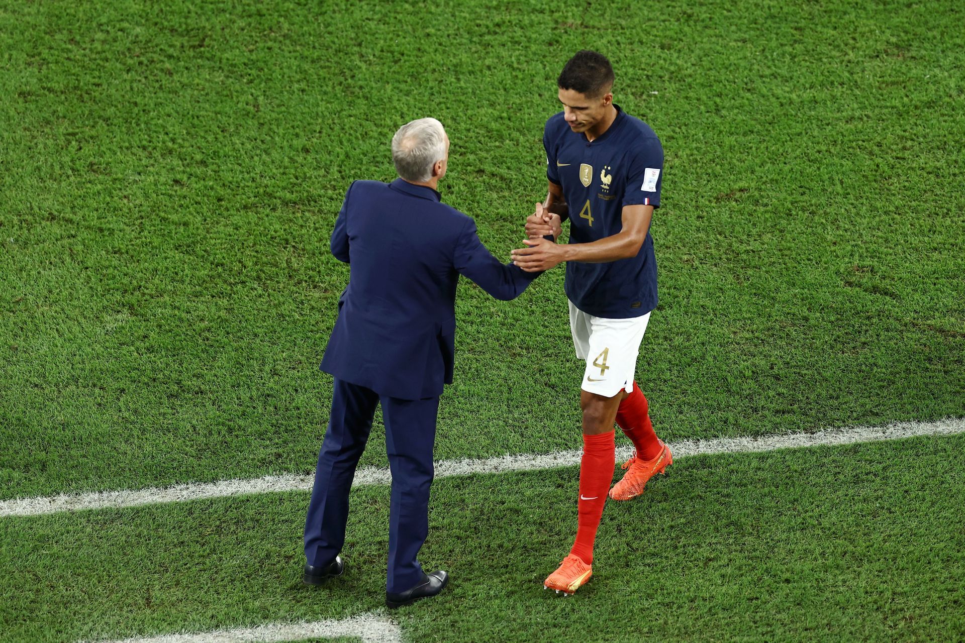 Didier Deschamps (left) has reacted to the Manchester United defender&#039;s retirement.
