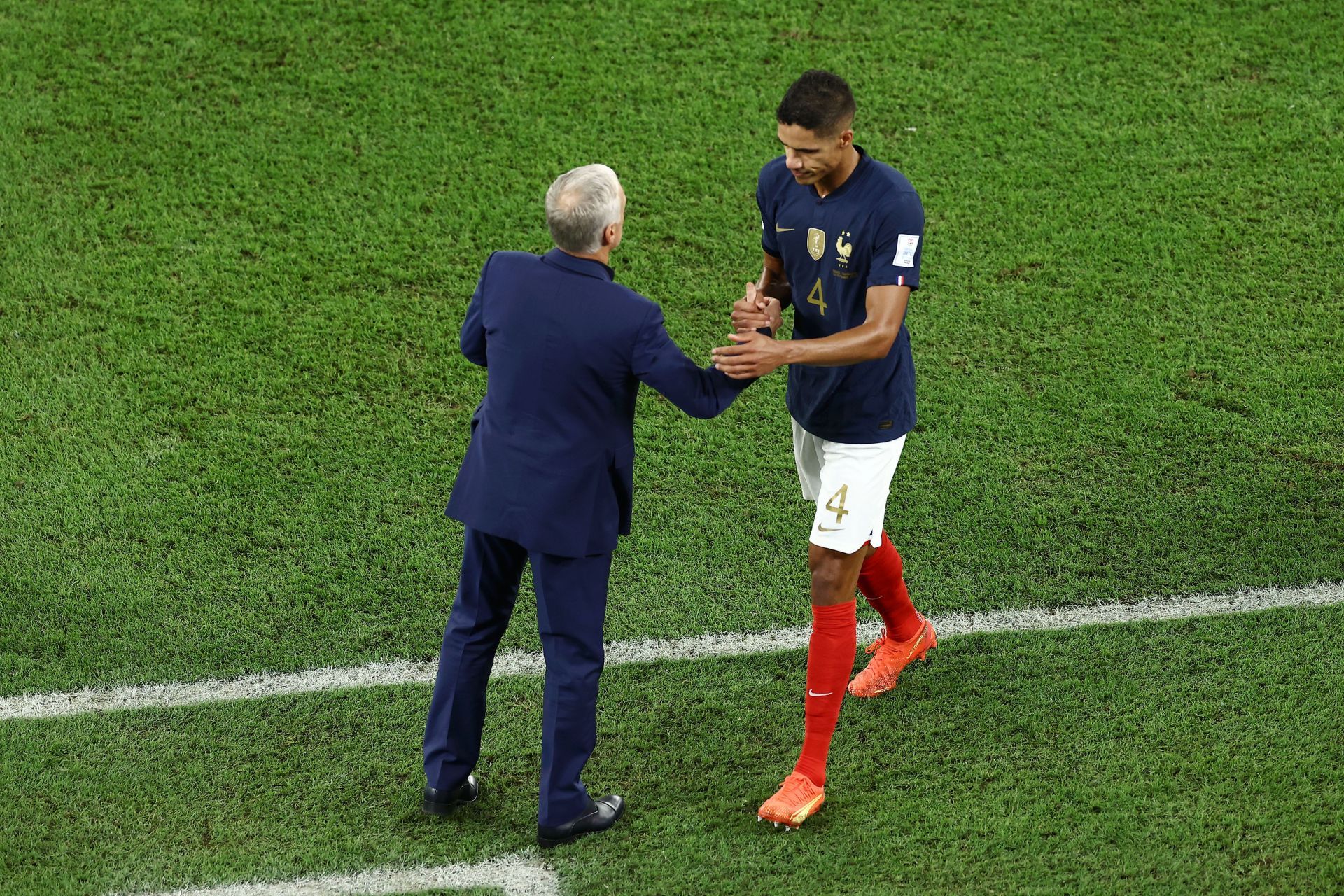 Didier Deschamps (left) has reacted to the Manchester United defender's retirement.