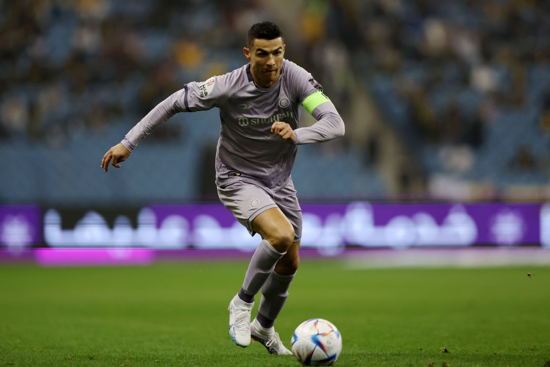 Ronaldo in action during Al Ittihad v Al-Nassr game in Saudi Super Cup