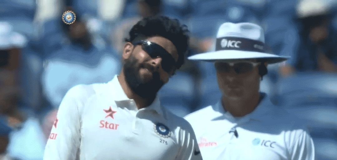 Ravindra Jadeja imitating Steven Smith [Pic Credit: BCCI]