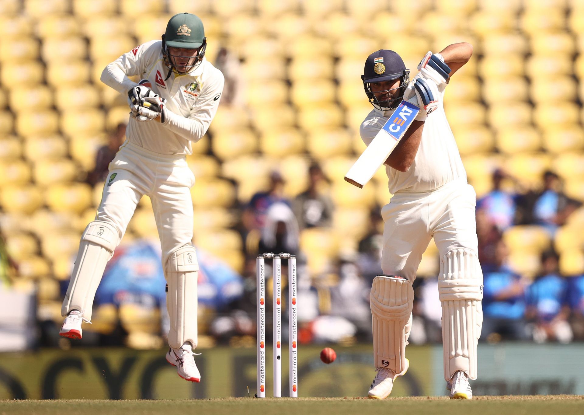 Rohit Sharma in the India v Australia  1st Test: Day 2